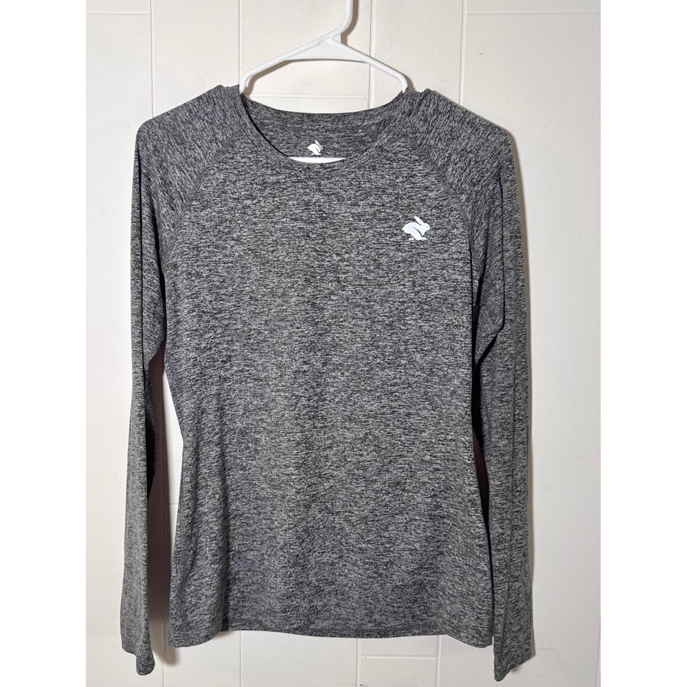 Rabbit EZ Tee Long Sleeve Running Shirt Womens Small Gray Heather Athletic Top